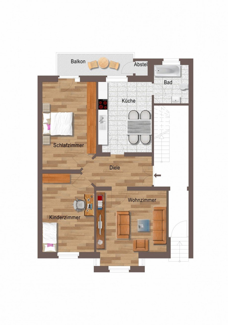 Grundriss EG Mehrfamilienhaus D�sseldorf