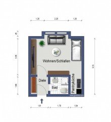 Grundriss Haus A.jpg Ideale Kapitalanlage oder zur Eigennutzung - 1-Raum-Apartment