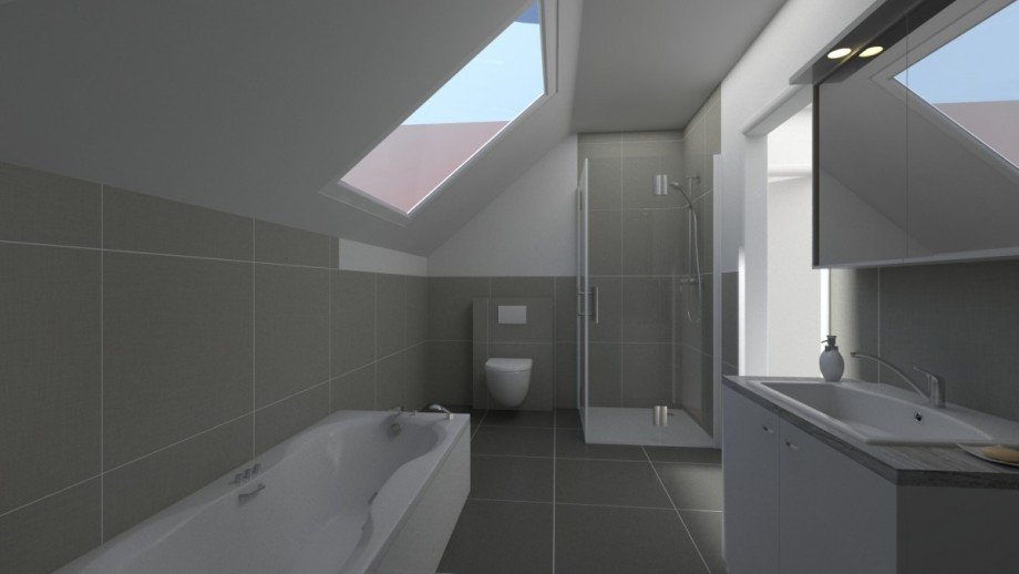 Visualisierung Bad Dachgeschosswohnung Langenfeld (Rheinland)