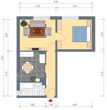 Grundriss Gem�tliche 2-Zimmer-Wohnung in Kempen.