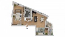 Grundriss OG links Tr�umen Sie sich schon mal rein - Moderne 3-Zimmer-Wohnung in Langenfeld.