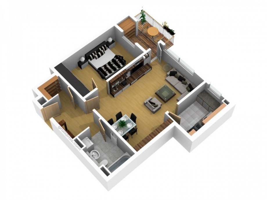 Grundriss Visualisierung Wohnung Monheim am Rhein