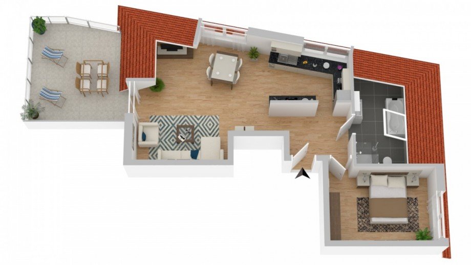 Grundriss Dachgeschosswohnung Langenfeld (Rheinland)