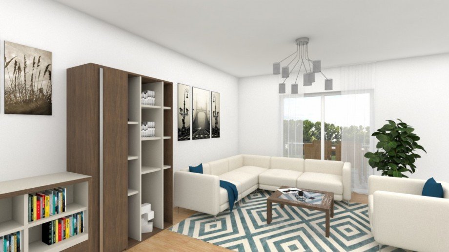 Visualisierung Wohnzimmer Etagenwohnung Langenfeld (Rheinland)