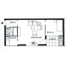 Grundriss Helle 1,5-Zimmer Wohnung mit Potential.