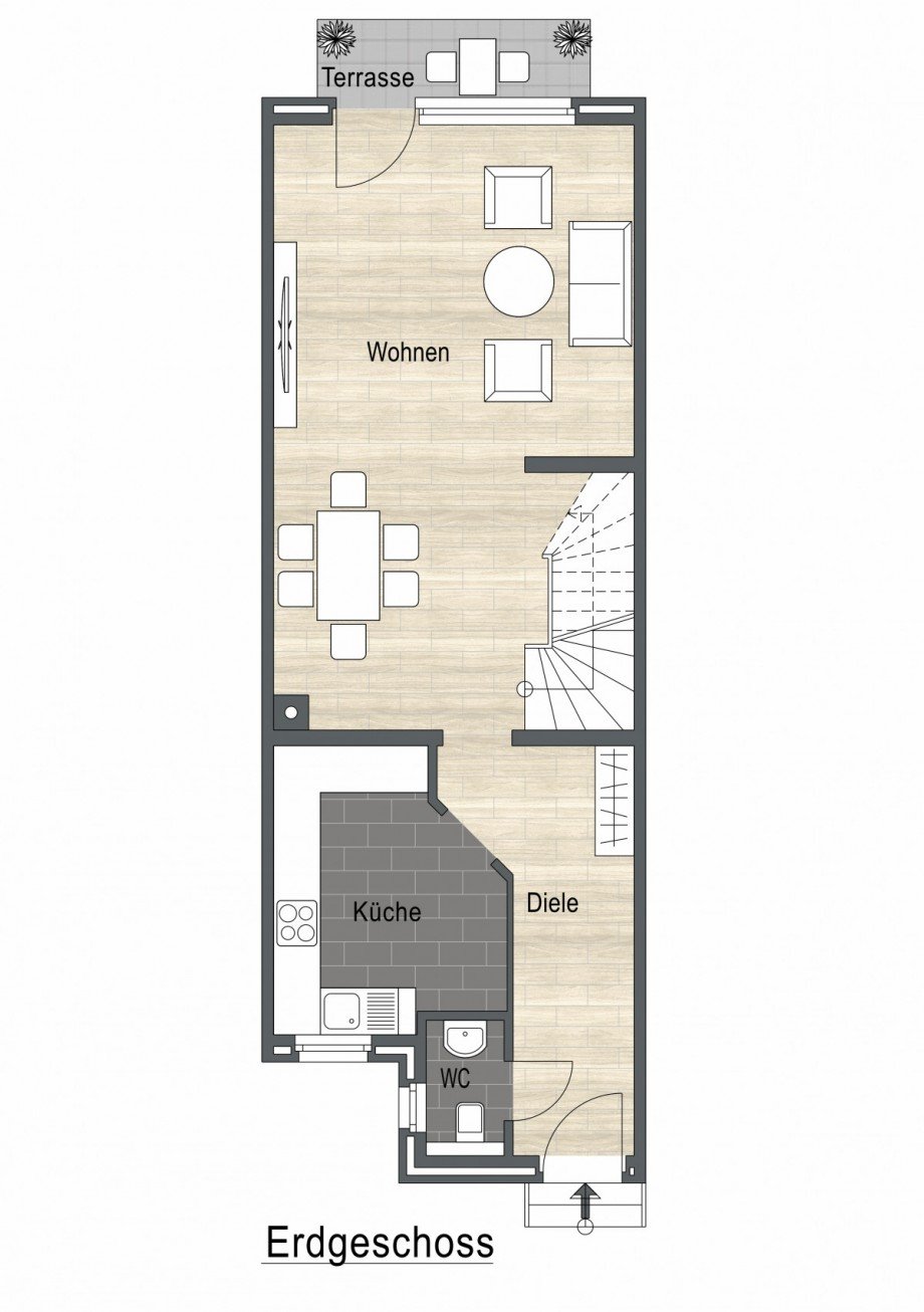 EG Reihenmittelhaus Monheim am Rhein