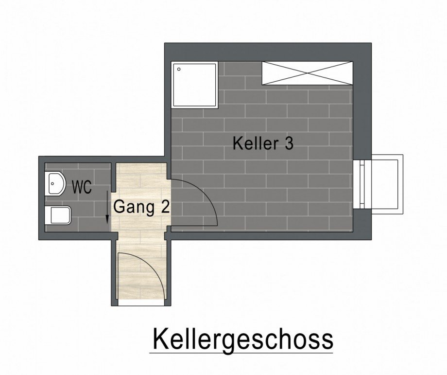 Grundriss Kellerraum Etagenwohnung Monheim am Rhein